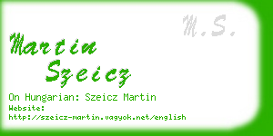 martin szeicz business card